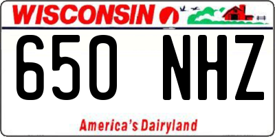 WI license plate 650NHZ