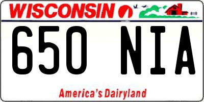 WI license plate 650NIA