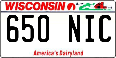 WI license plate 650NIC