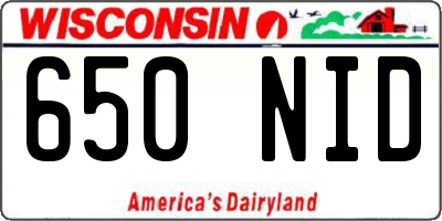 WI license plate 650NID