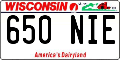 WI license plate 650NIE