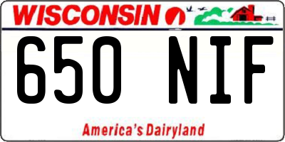 WI license plate 650NIF