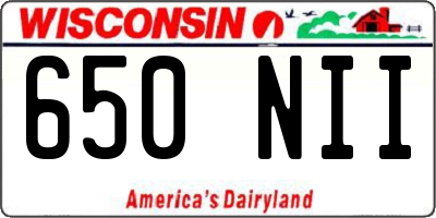 WI license plate 650NII
