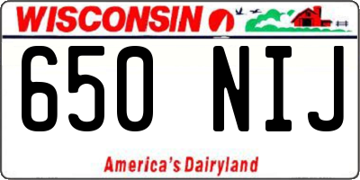 WI license plate 650NIJ