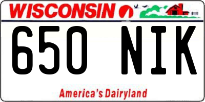 WI license plate 650NIK