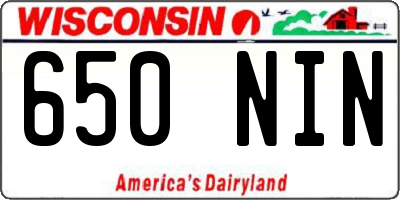 WI license plate 650NIN