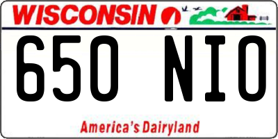 WI license plate 650NIO