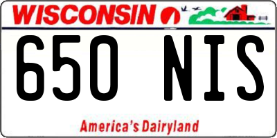 WI license plate 650NIS