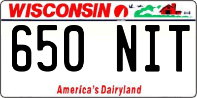 WI license plate 650NIT