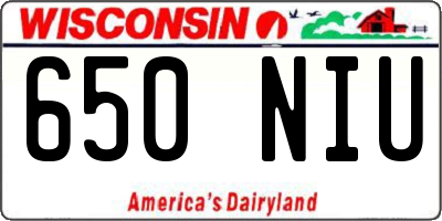 WI license plate 650NIU