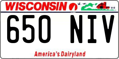 WI license plate 650NIV