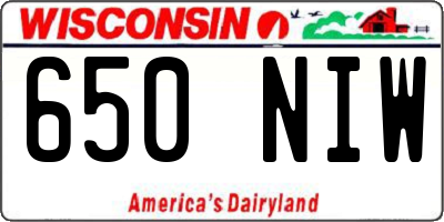 WI license plate 650NIW