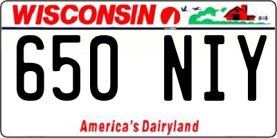 WI license plate 650NIY