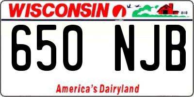 WI license plate 650NJB