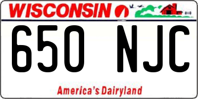 WI license plate 650NJC
