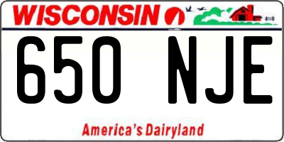 WI license plate 650NJE
