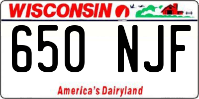 WI license plate 650NJF