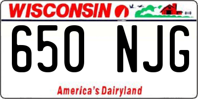WI license plate 650NJG