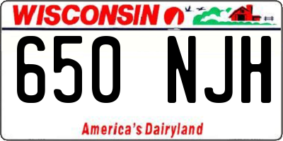 WI license plate 650NJH