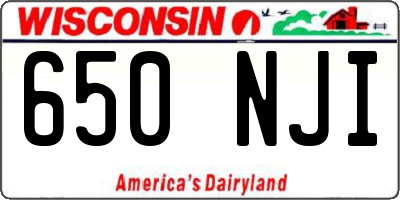 WI license plate 650NJI