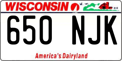 WI license plate 650NJK