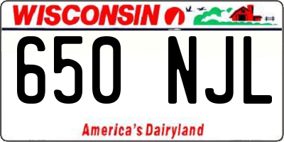 WI license plate 650NJL