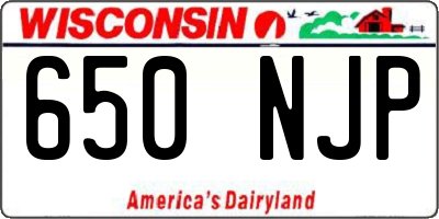 WI license plate 650NJP