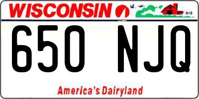 WI license plate 650NJQ