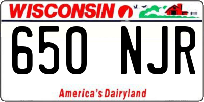 WI license plate 650NJR