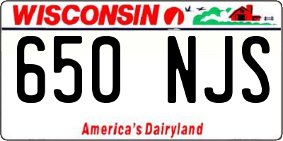 WI license plate 650NJS