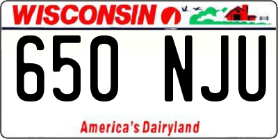 WI license plate 650NJU