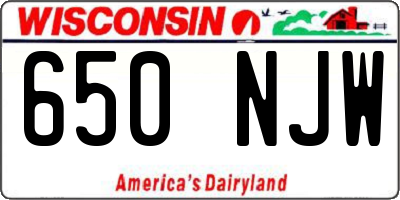 WI license plate 650NJW