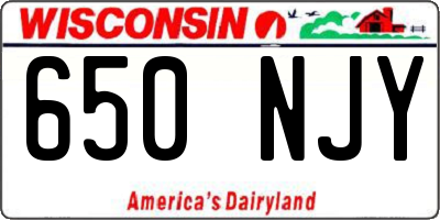 WI license plate 650NJY