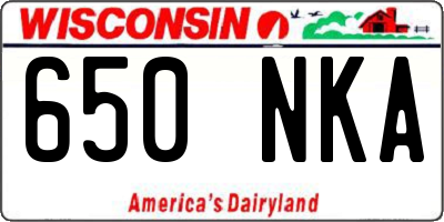 WI license plate 650NKA