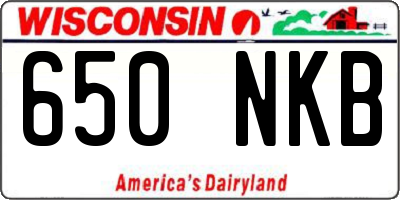 WI license plate 650NKB