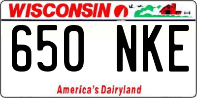 WI license plate 650NKE