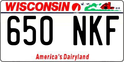 WI license plate 650NKF