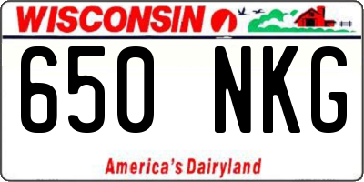 WI license plate 650NKG