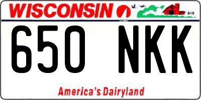 WI license plate 650NKK