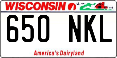 WI license plate 650NKL
