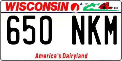 WI license plate 650NKM