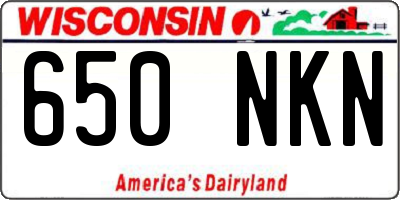 WI license plate 650NKN