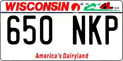 WI license plate 650NKP