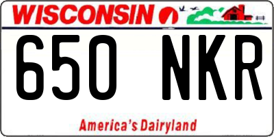 WI license plate 650NKR