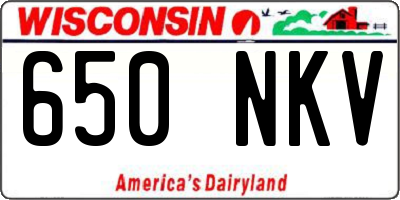 WI license plate 650NKV