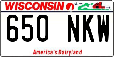 WI license plate 650NKW
