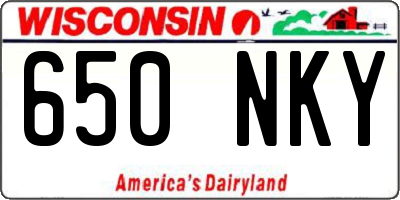 WI license plate 650NKY