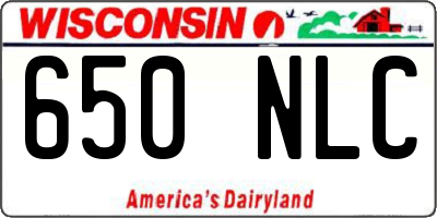 WI license plate 650NLC
