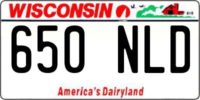 WI license plate 650NLD
