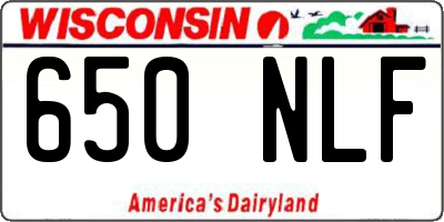 WI license plate 650NLF